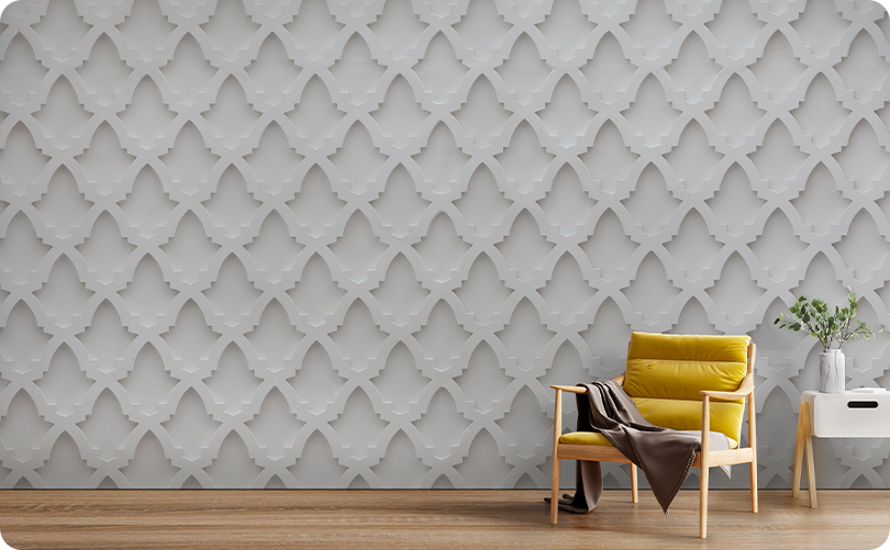 Bricks Gray Hollow Diamond Wallpaper Mural